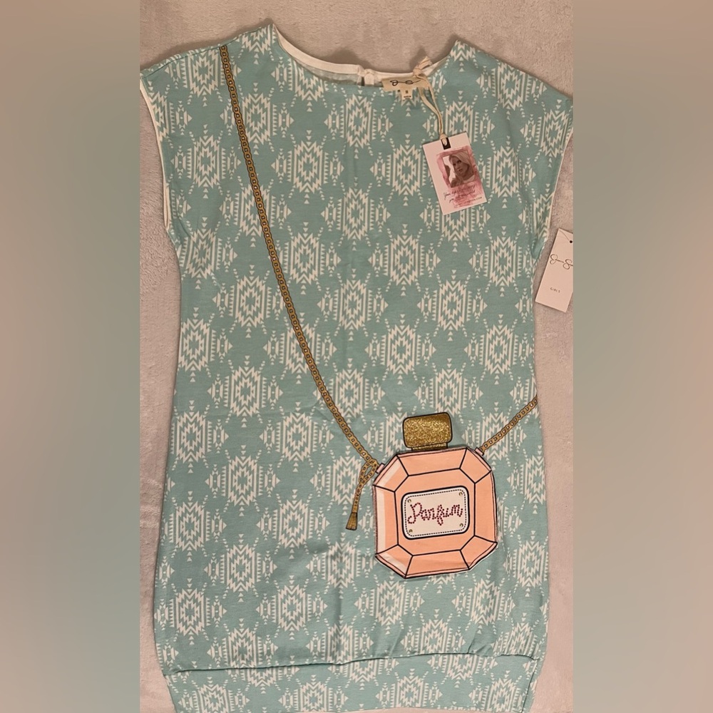 NWT - Jessica Simpson Big Girls Short Sleeve Dress (Lt Blue) - Size M